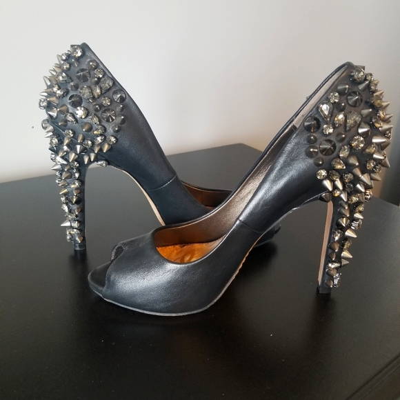 Sam Edelman leather 4" studded heels - Picture 1 of 5